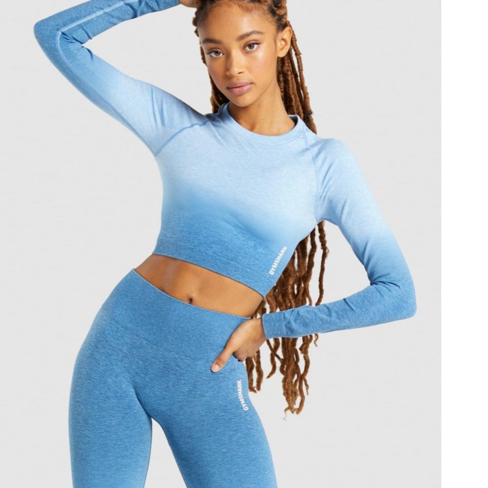 Brand new gym shark adapt blue ombré long sleeve set